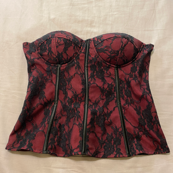 Wet Seal Other - Wet seal red lace corset bustier top